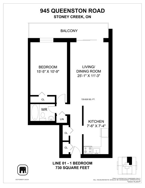 A floor plan for a home at 945 Queenston Road.